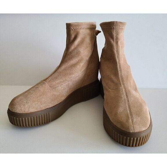 Steve Madden Platform Sock Booties Tan Size 8.5‎ - Picture 3 of 10